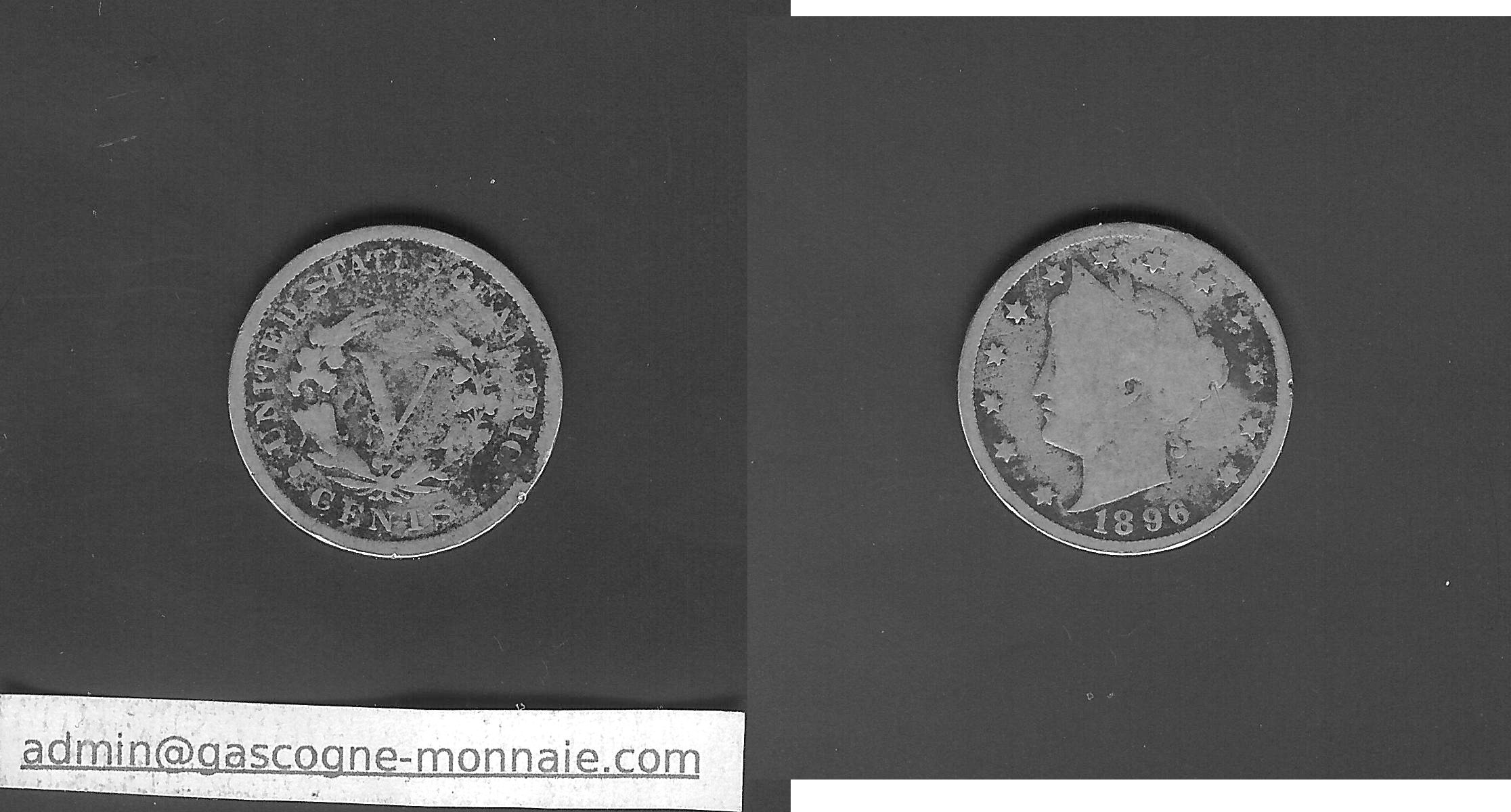 Etats-Unis 5 Cents  Liberty 1896 TB-